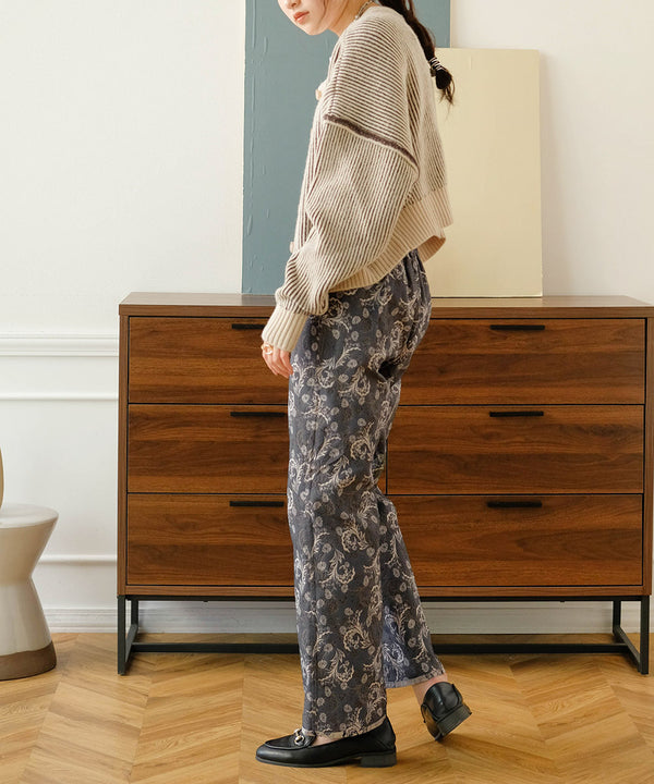 REVERSIBLE JACQUARD PANTS