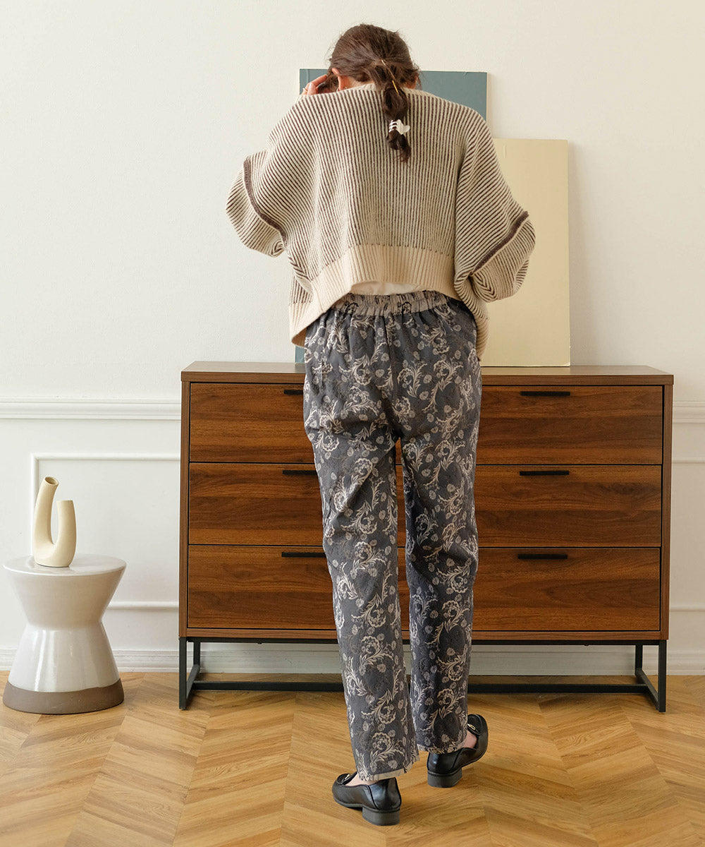 REVERSIBLE JACQUARD PANTS