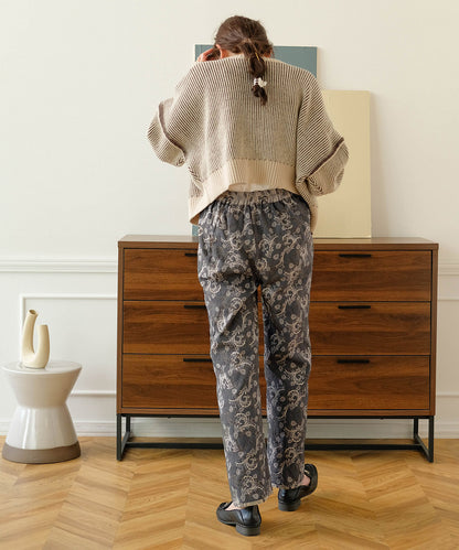 REVERSIBLE JACQUARD PANTS