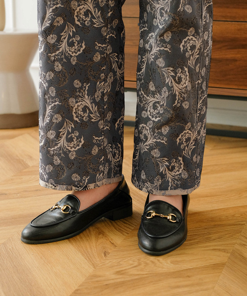 REVERSIBLE JACQUARD PANTS