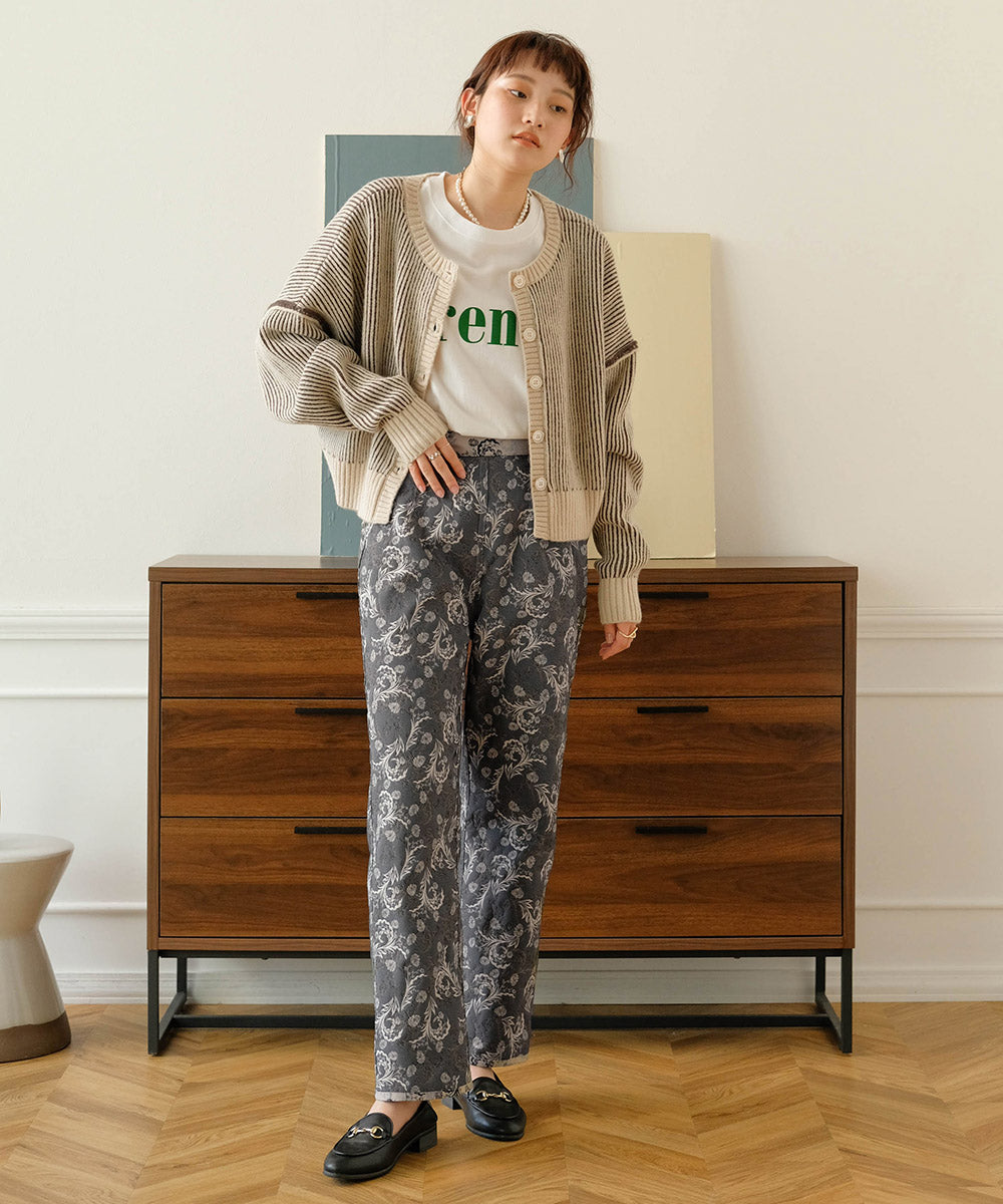 REVERSIBLE JACQUARD PANTS