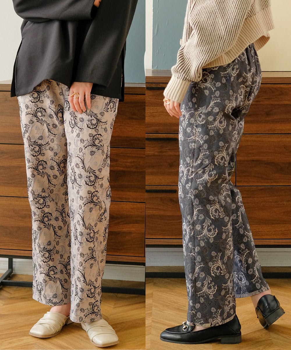 REVERSIBLE JACQUARD PANTS