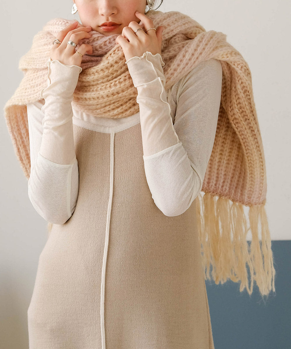 GRADATION KNIT VOLUME SCARF