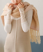GRADATION KNIT VOLUME SCARF
