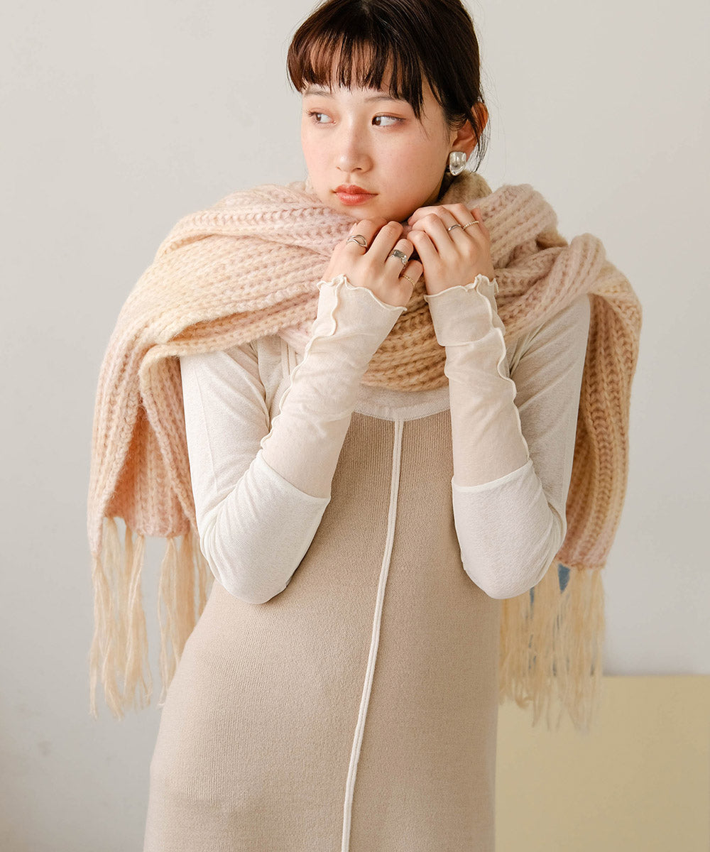 GRADATION KNIT VOLUME SCARF