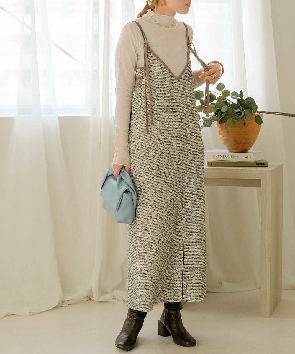 COLOR PIPING 2WAY ONEPIECE