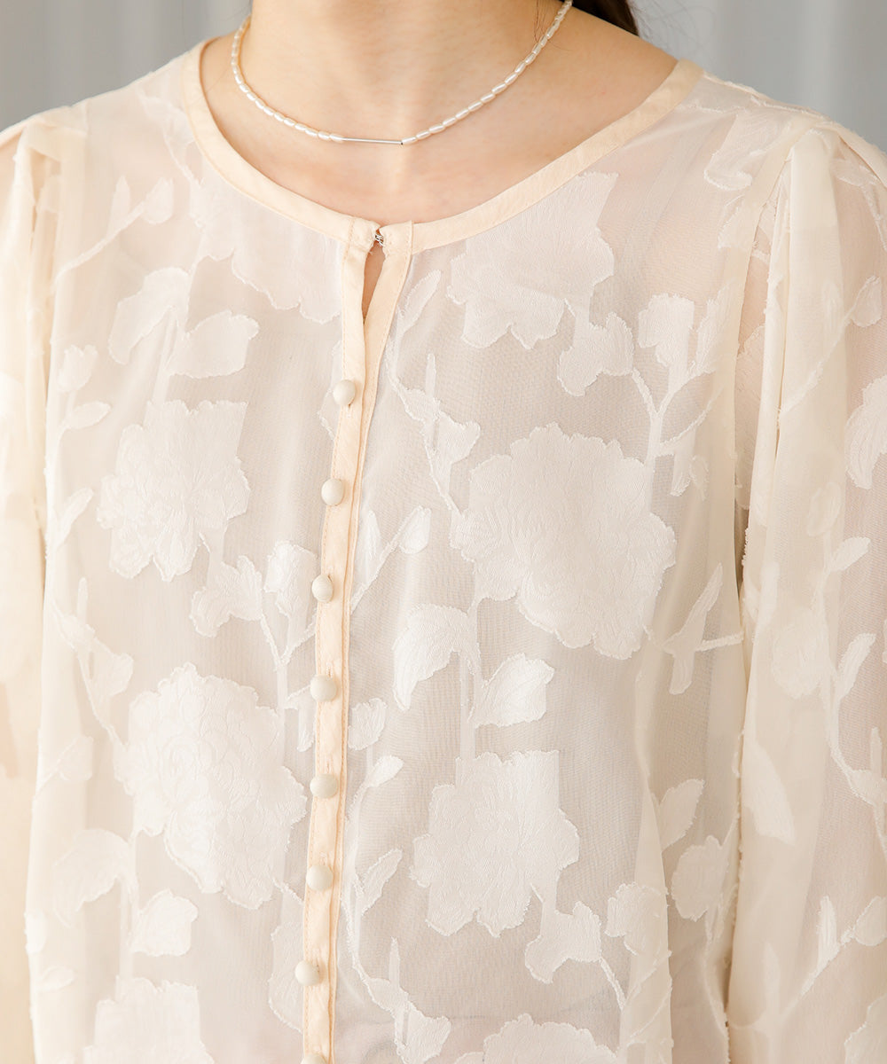 FRONT AND BACK 2WAY SHEER JACQUARD BLOUSE – Bab