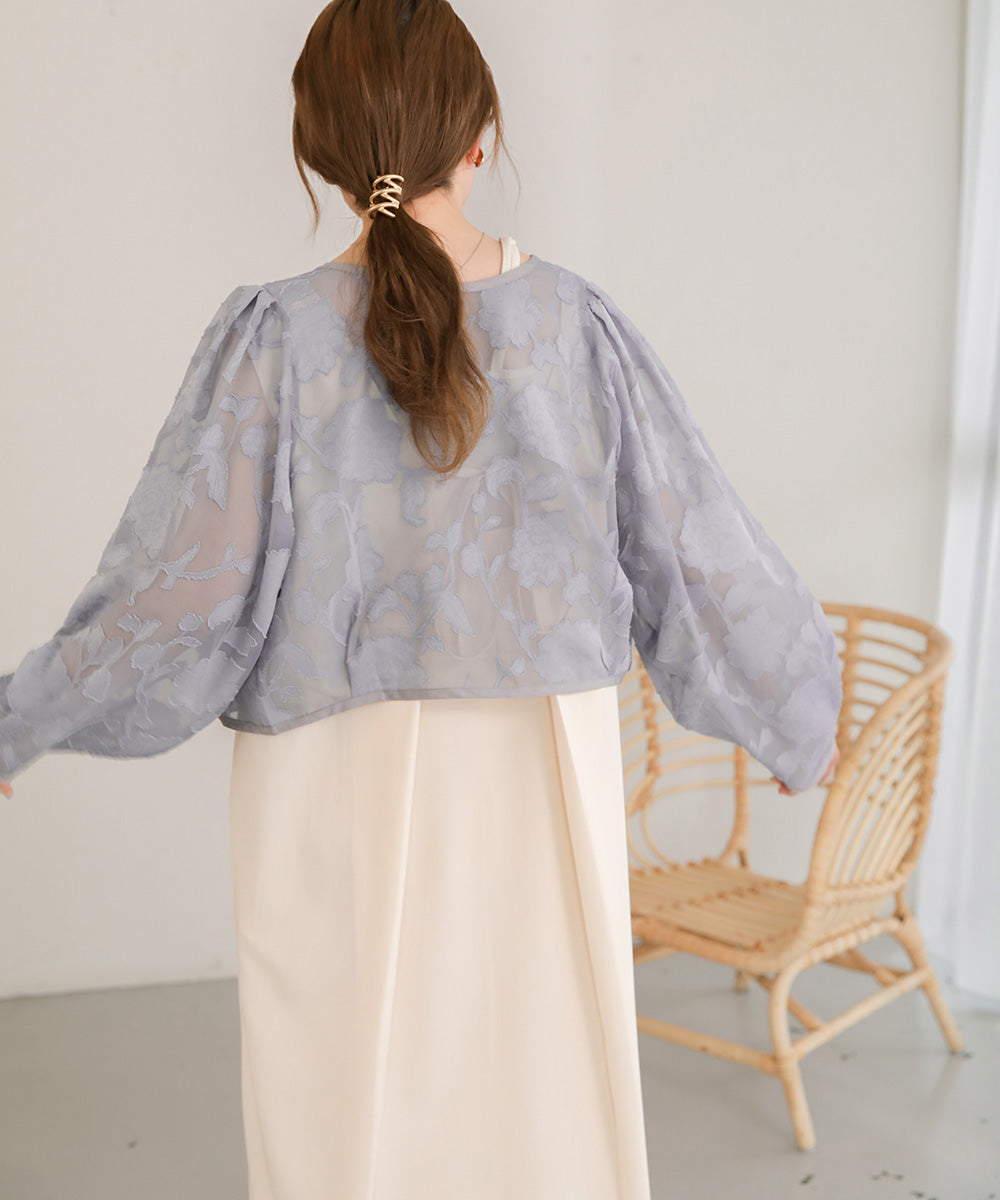 FRONT AND BACK 2WAY SHEER JACQUARD BLOUSE – Bab