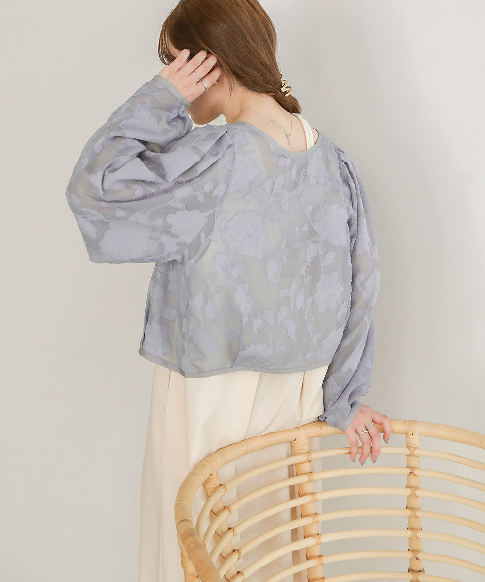 FRONT AND BACK 2WAY SHEER JACQUARD BLOUSE – Bab