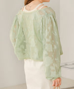 正面和背面 2WAY 透明提花衬衫