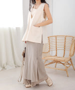 REVERSIBLE SHEER PLEATED SKIRT