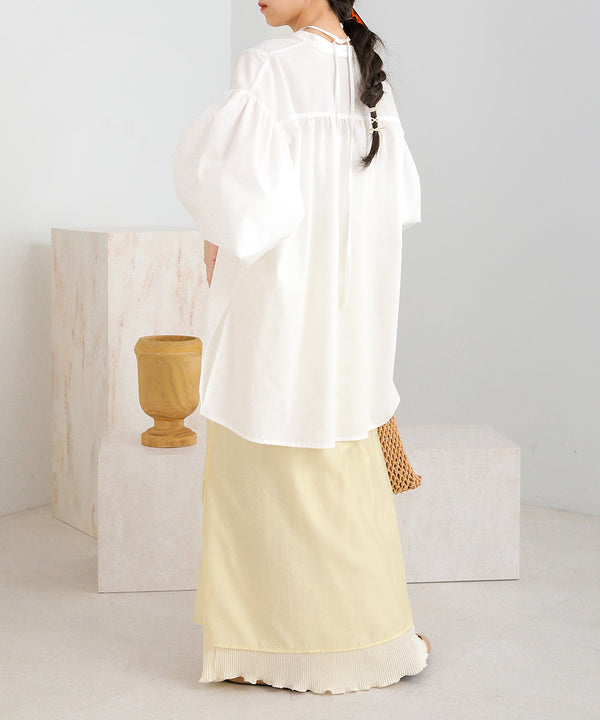 REVERSIBLE SHEER PLEATED SKIRT
