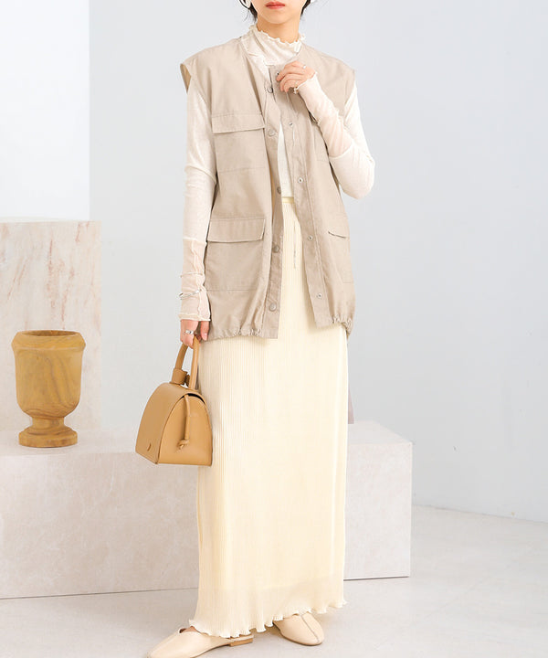 REVERSIBLE SHEER PLEATED SKIRT