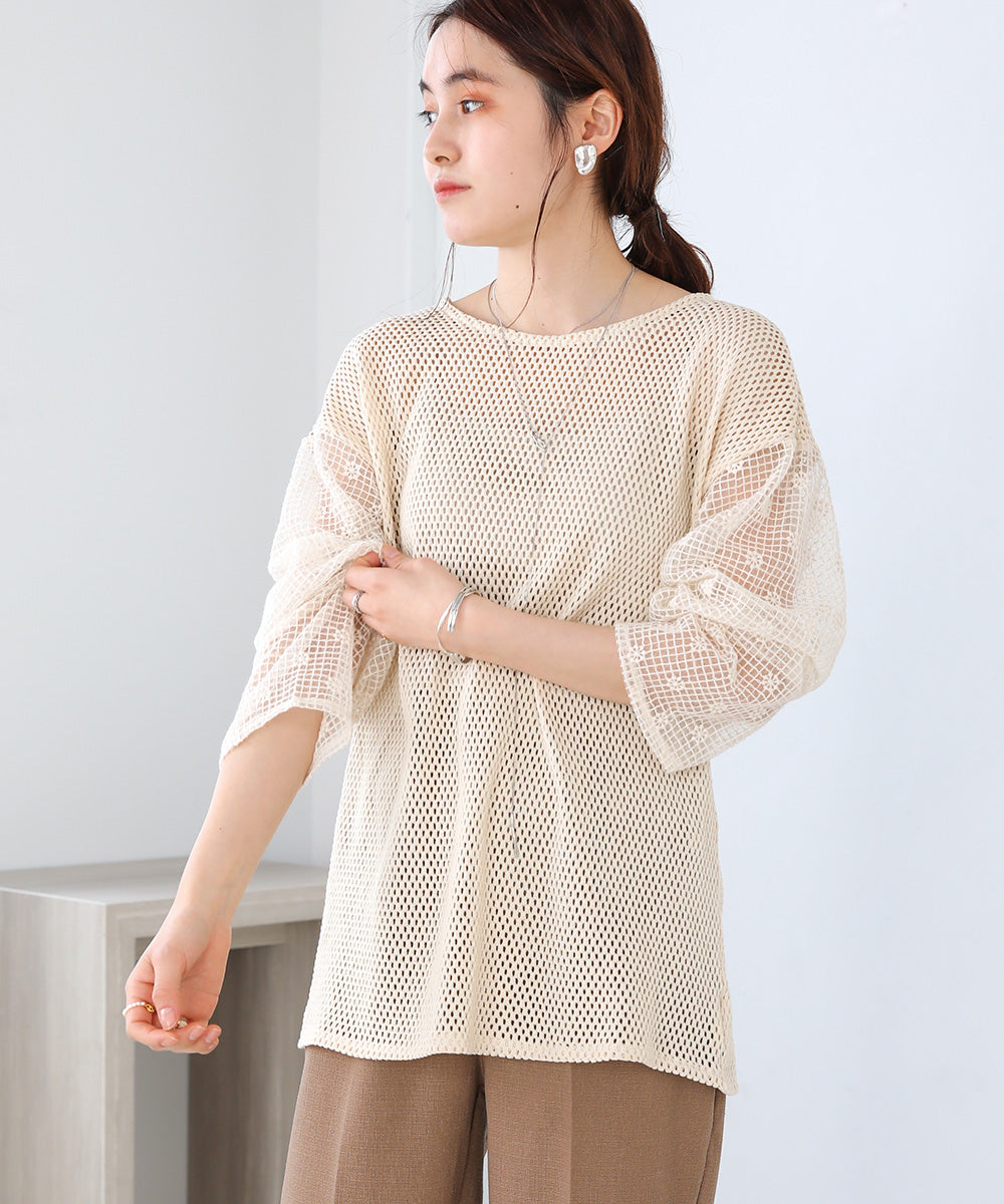2WAY MESH LACE BLOUSE