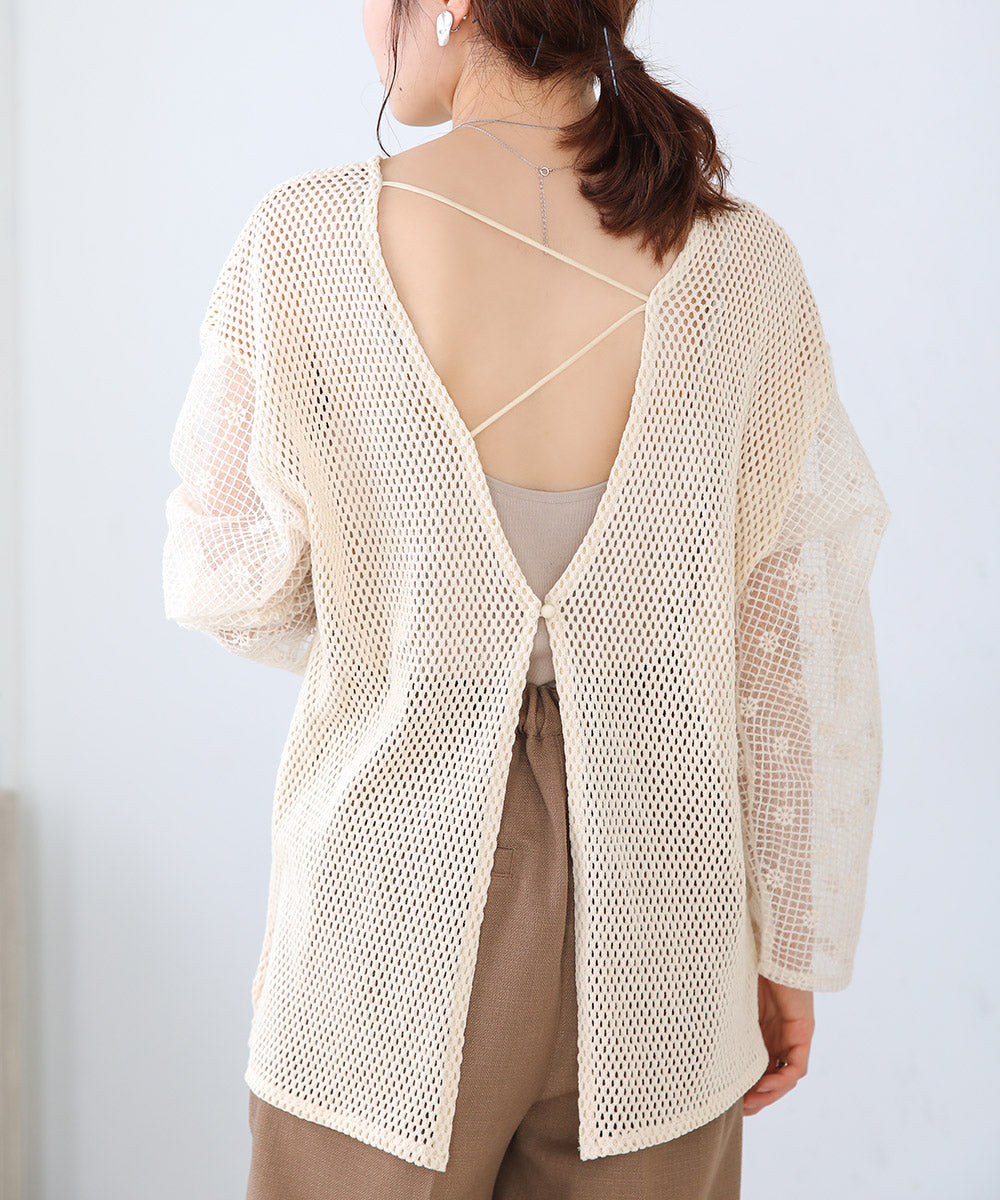 2WAY MESH LACE BLOUSE