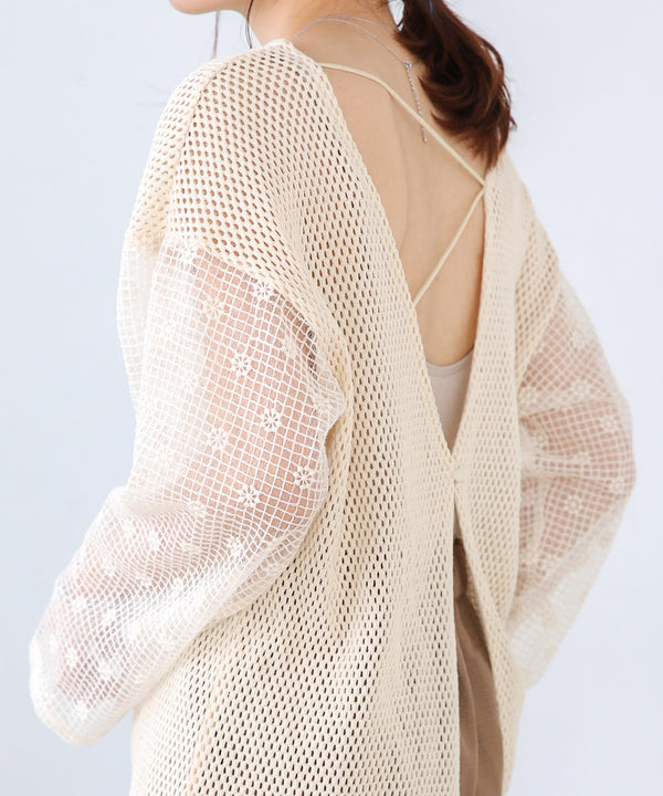 2WAY MESH LACE BLOUSE
