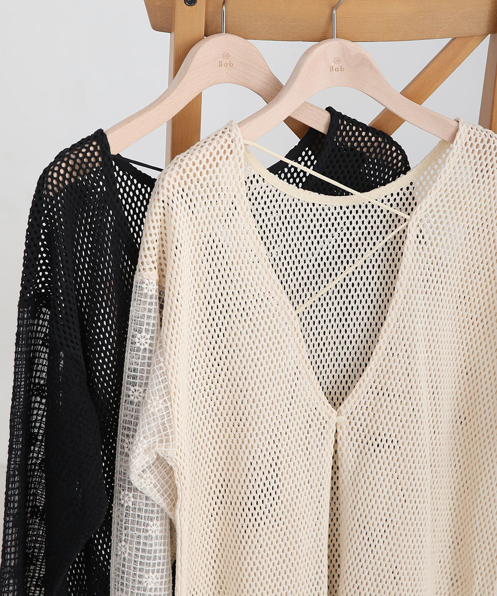 2WAY MESH LACE BLOUSE