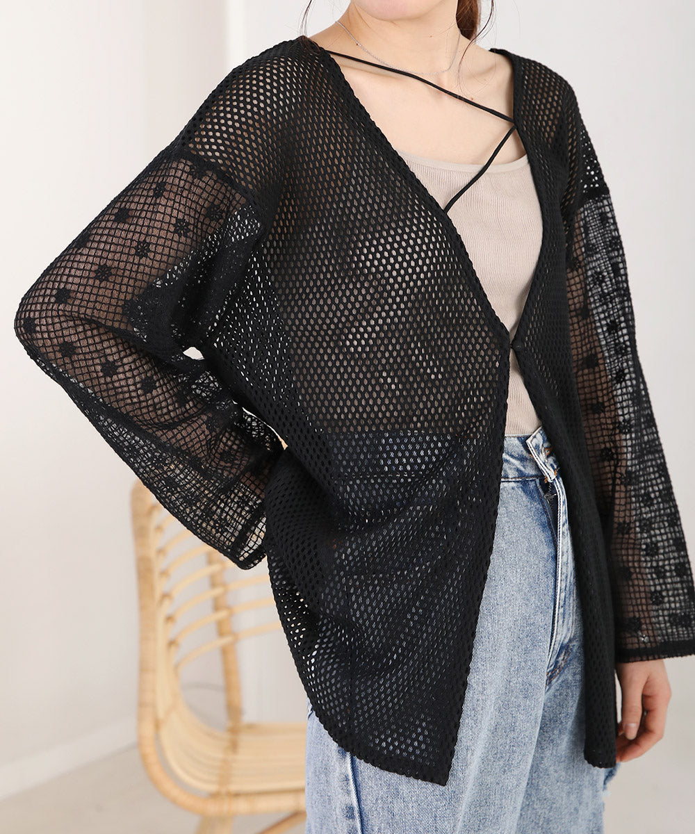 2WAY MESH LACE BLOUSE