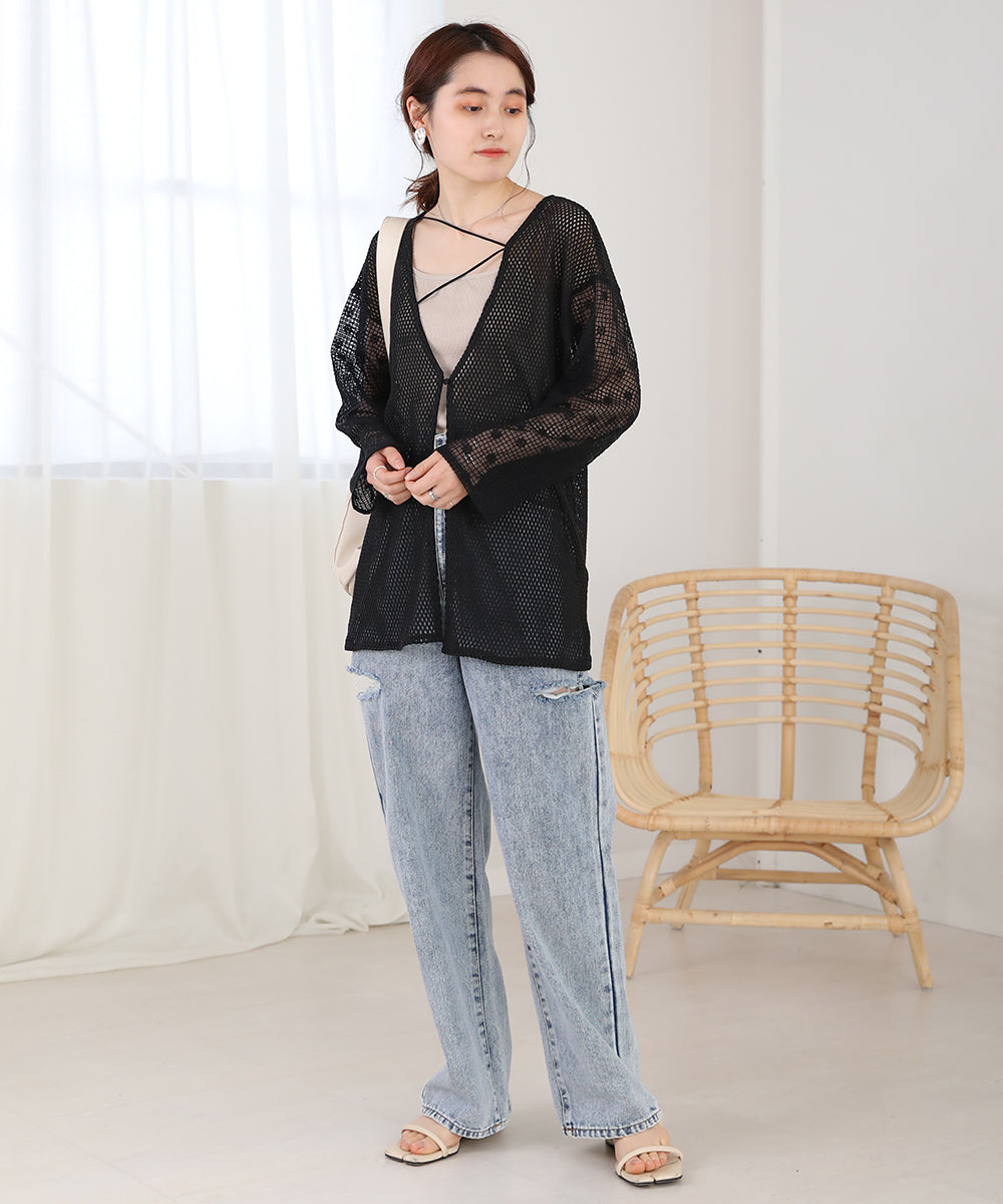 2WAY MESH LACE BLOUSE