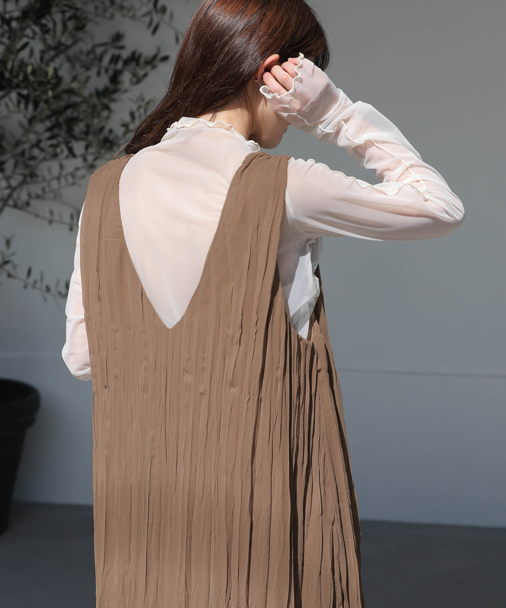 WRINKLED PLEATED JUMPER ONEPIECE