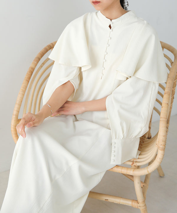 CAPE SLEEVE SLIT ONEPIECE
