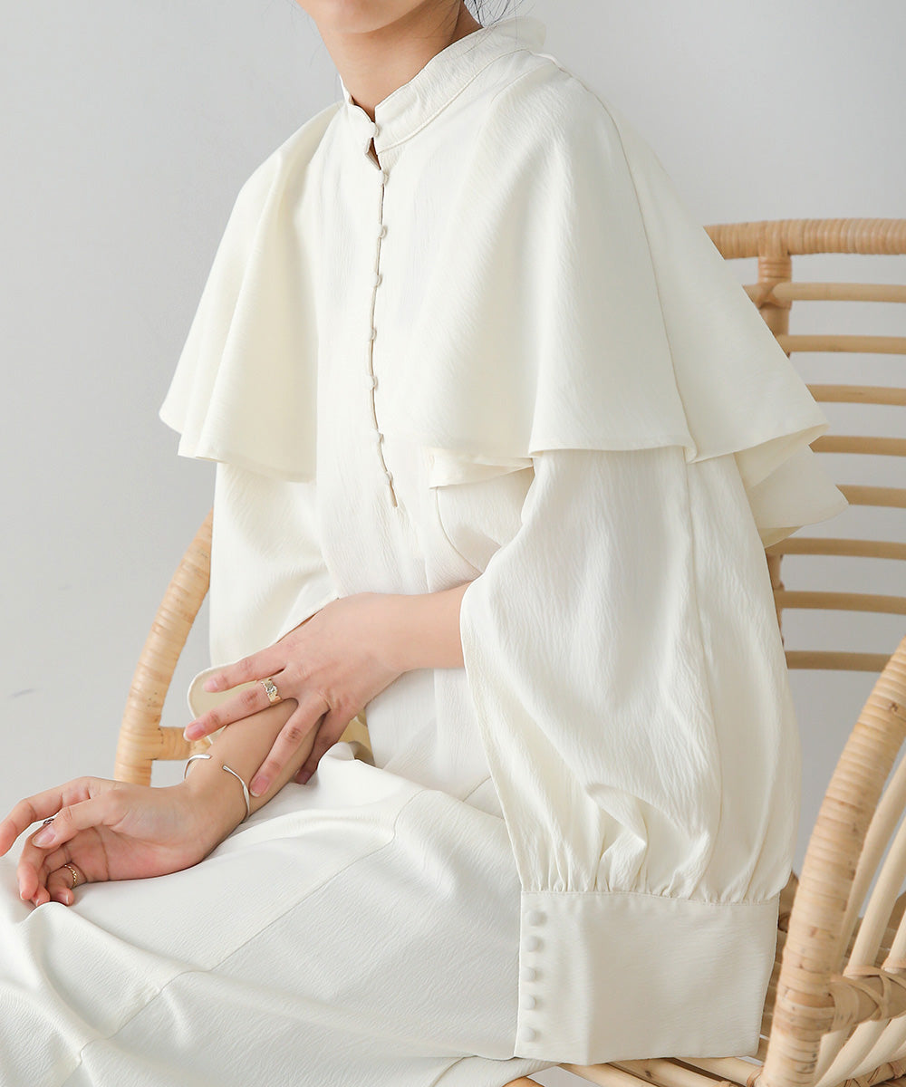 CAPE SLEEVE SLIT ONEPIECE