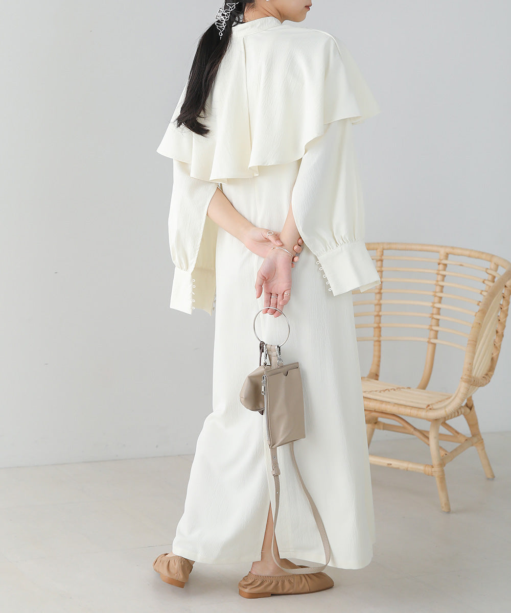 CAPE SLEEVE SLIT ONEPIECE