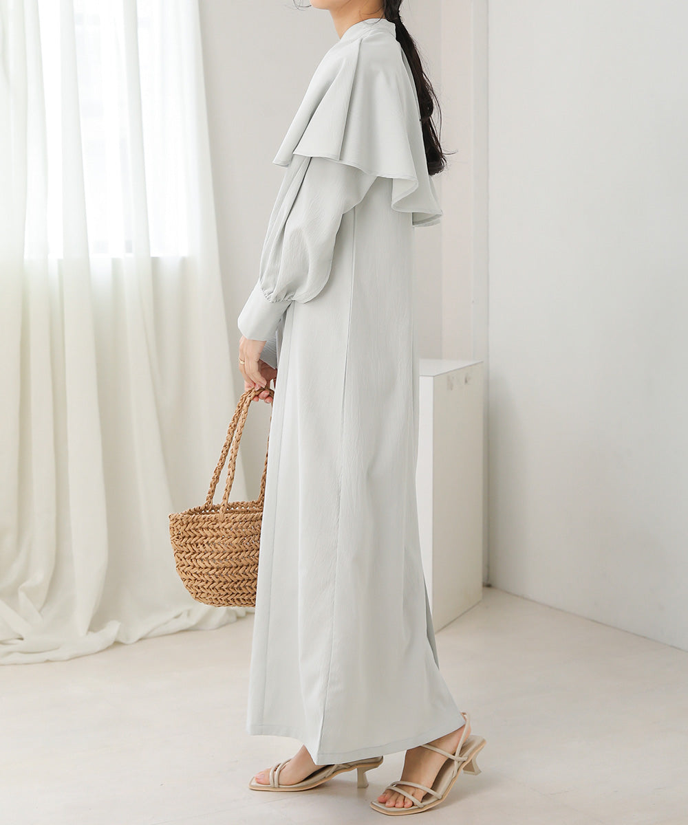 CAPE SLEEVE SLIT ONEPIECE