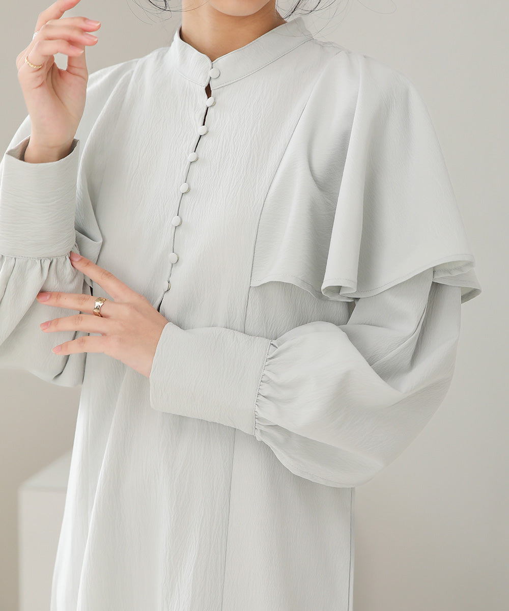CAPE SLEEVE SLIT ONEPIECE