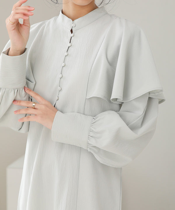 CAPE SLEEVE SLIT ONEPIECE