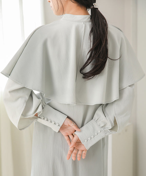 CAPE SLEEVE SLIT ONEPIECE