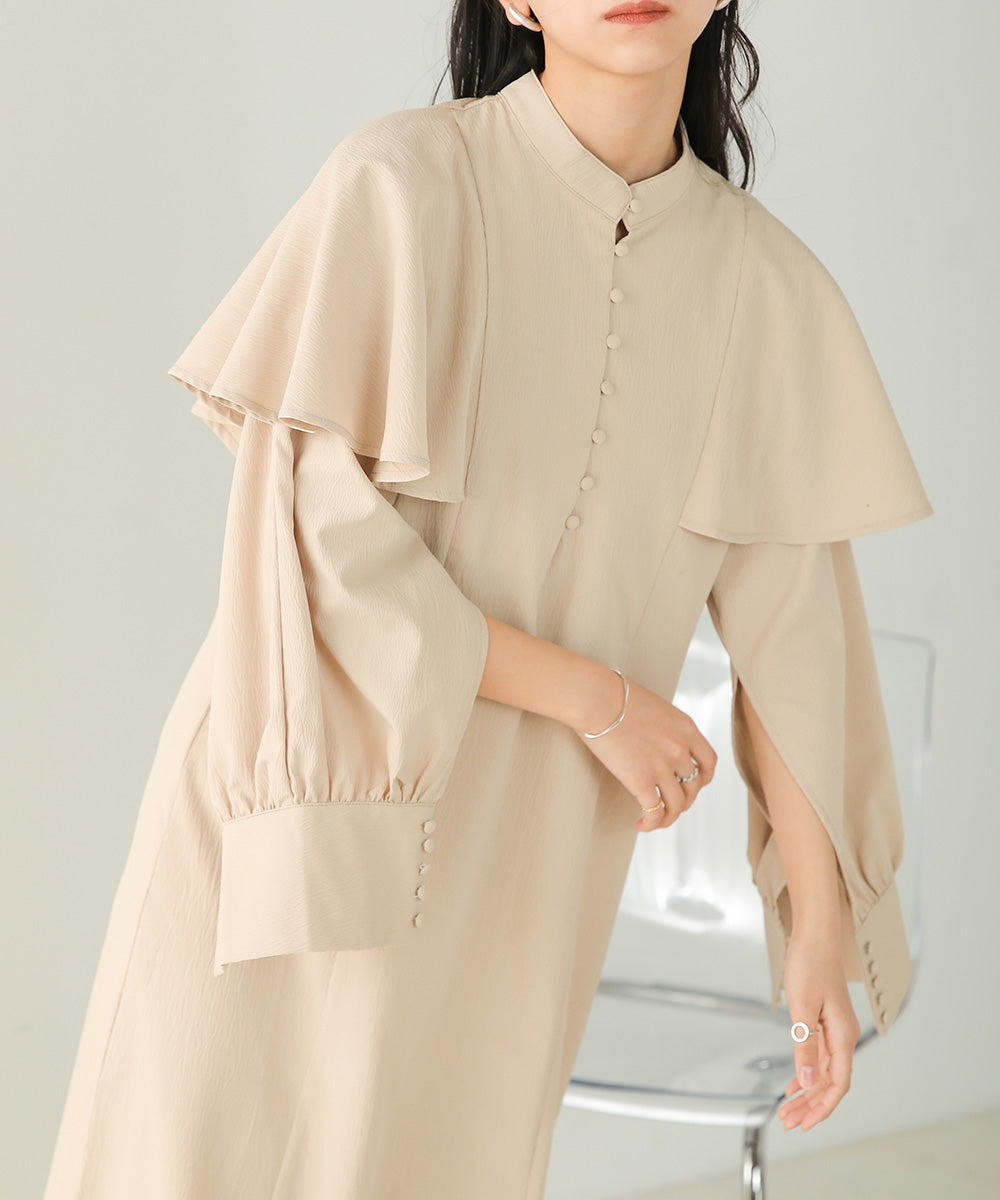 CAPE SLEEVE SLIT ONEPIECE