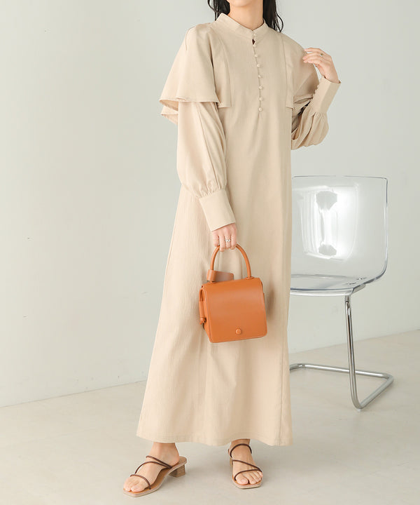 CAPE SLEEVE SLIT ONEPIECE