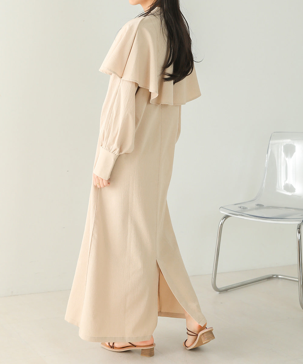 CAPE SLEEVE SLIT ONEPIECE