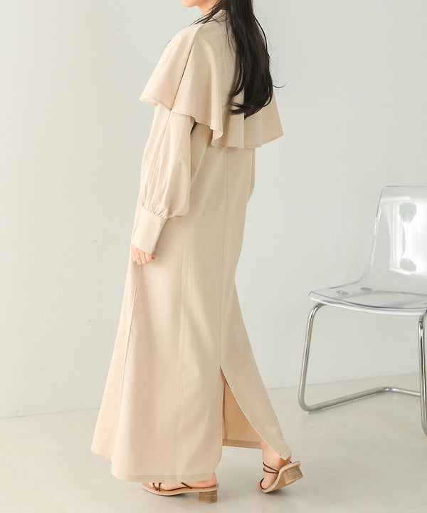 CAPE SLEEVE SLIT ONEPIECE