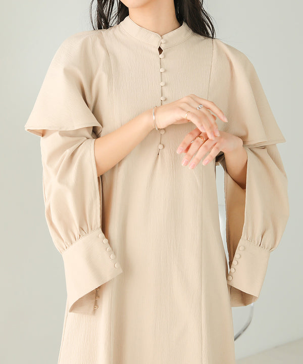 CAPE SLEEVE SLIT ONEPIECE