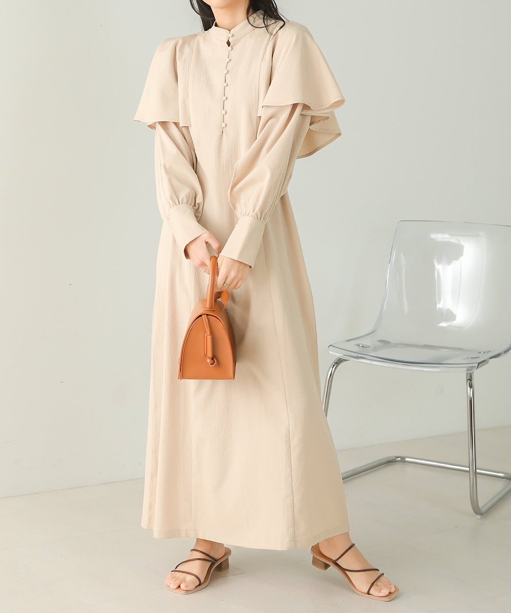 CAPE SLEEVE SLIT ONEPIECE