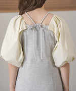 SLEEVE DIFFERENT MATERIAL FLARE ONEPIECE