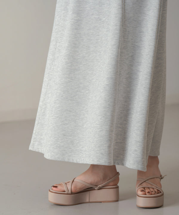 SLEEVE DIFFERENT MATERIAL FLARE ONEPIECE