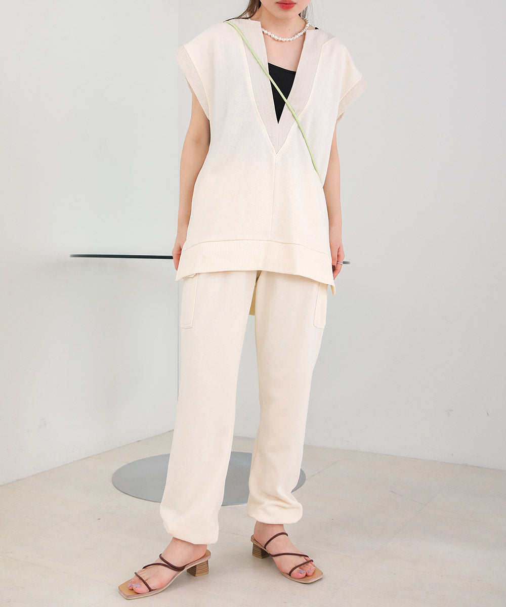 HEM TIE SWEAT TUCK PANTS