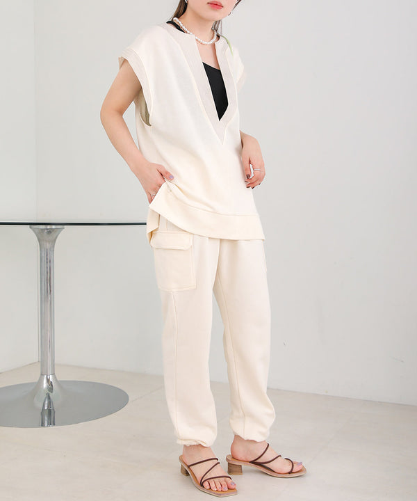 HEM TIE SWEAT TUCK PANTS