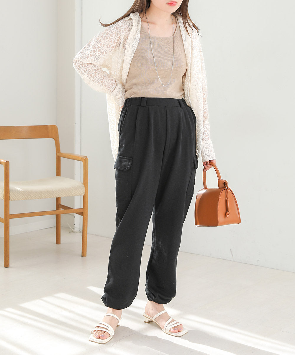 HEM TIE SWEAT TUCK PANTS