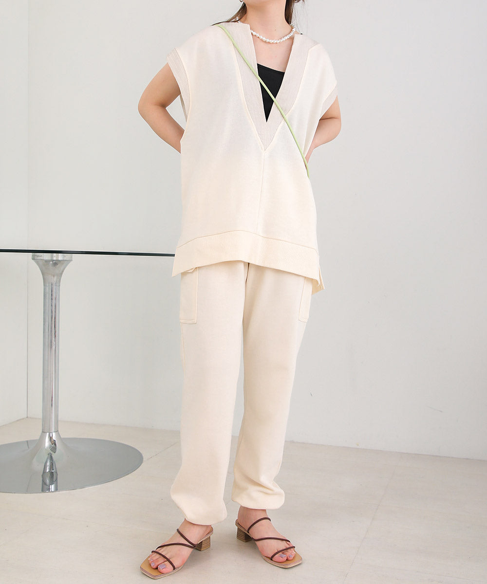 HEM TIE SWEAT TUCK PANTS
