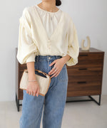 PEARL BUTTON LAYERED BLOUSE