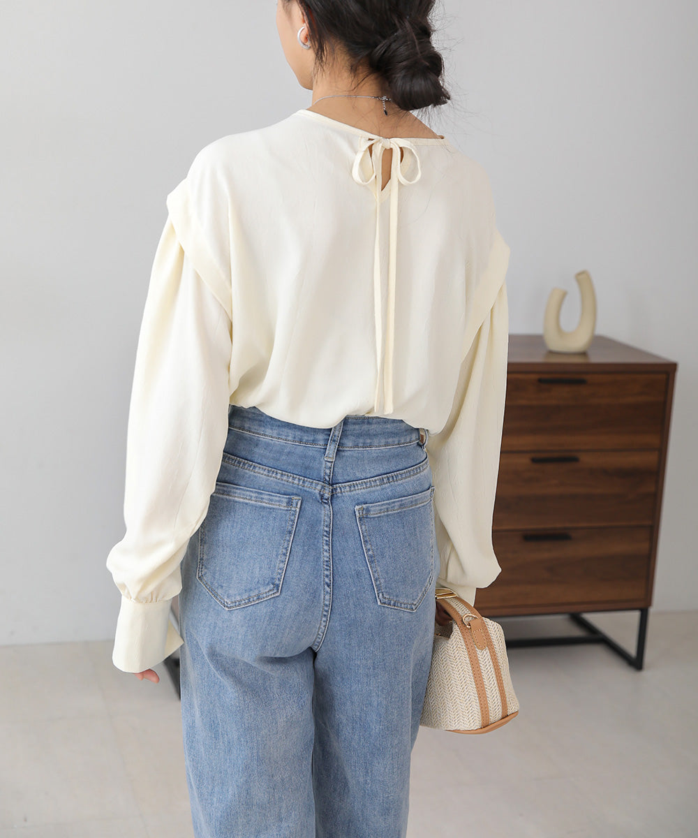 PEARL BUTTON LAYERED BLOUSE