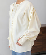 PEARL BUTTON LAYERED BLOUSE