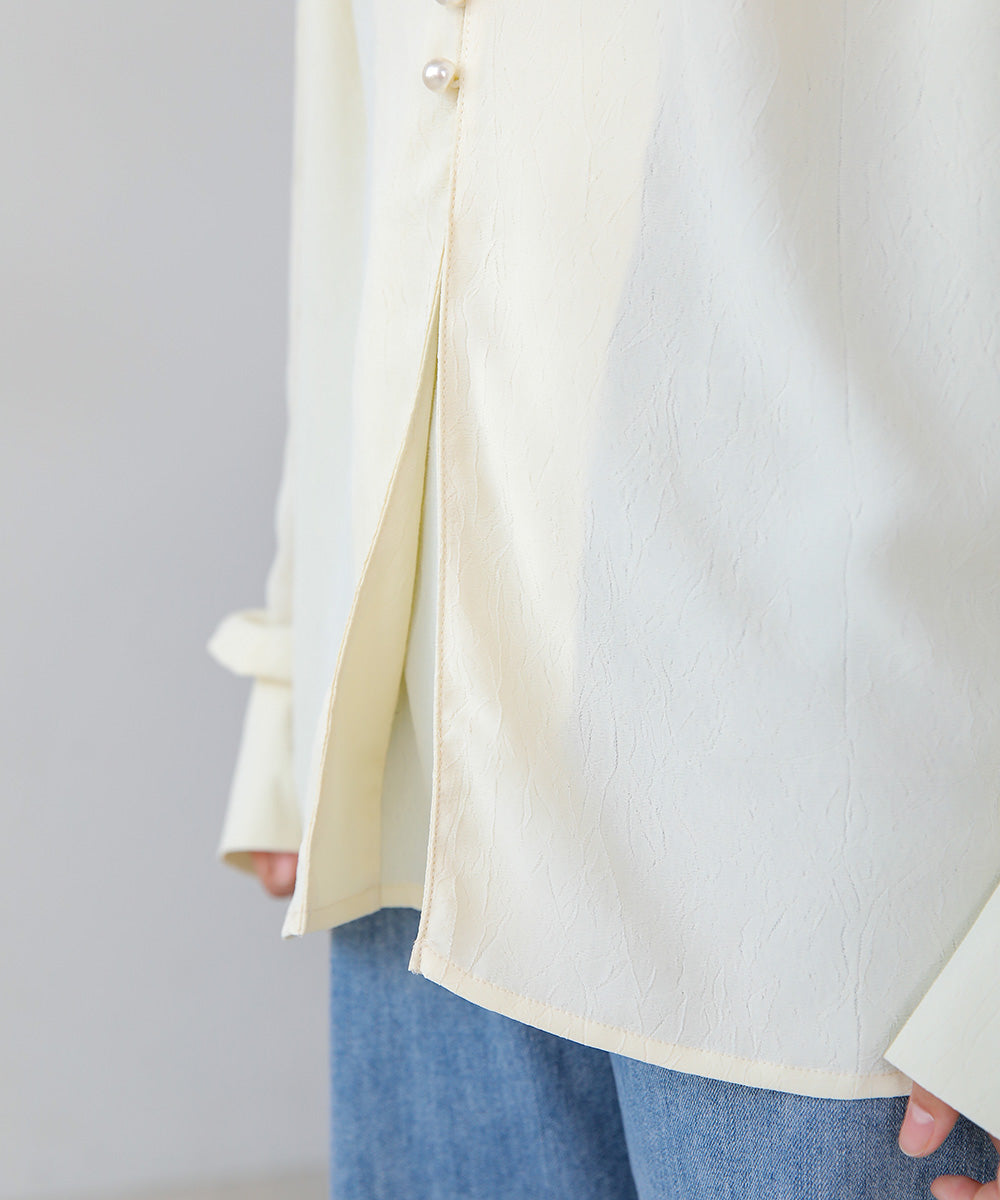 PEARL BUTTON LAYERED BLOUSE