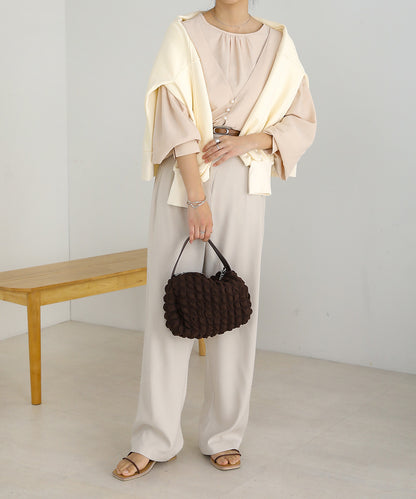 PEARL BUTTON LAYERED BLOUSE