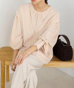 PEARL BUTTON LAYERED BLOUSE