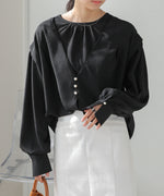 PEARL BUTTON LAYERED BLOUSE